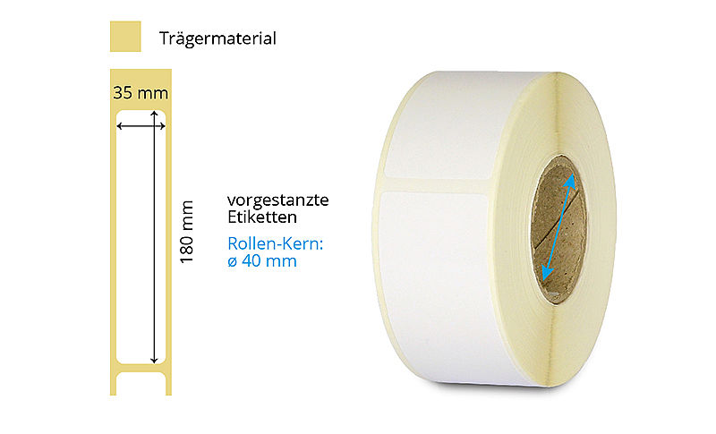 Inkjet Papier Etikettenrolle 35x180mm