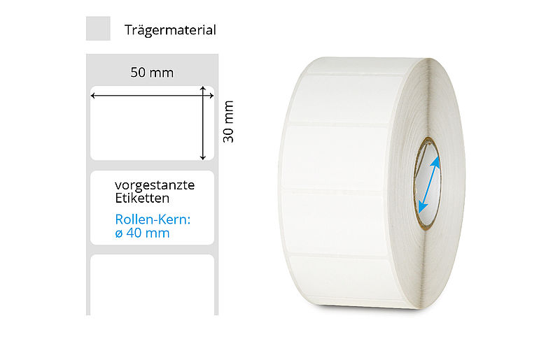Ablösbare Laboretiketten 50 x 30 mm