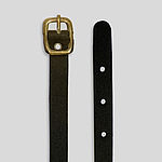 schwarzer Leder Gepäckriemen mit Messing-Metallschnalle