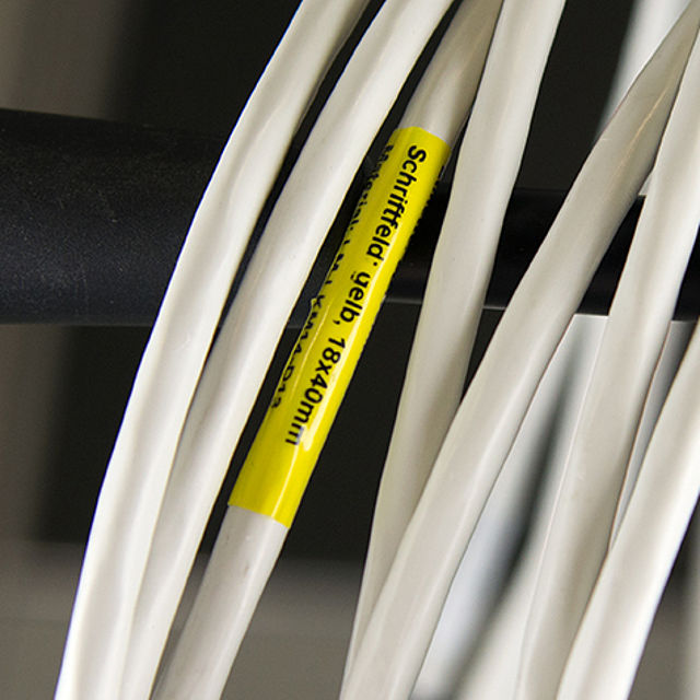 Gelbe Kabelmarkierer