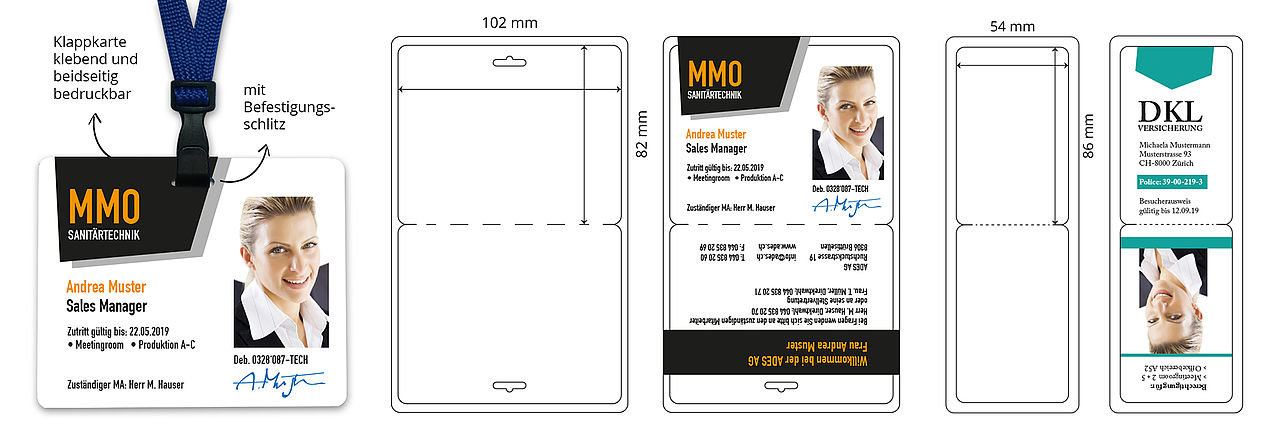 Besucherausweise bzw. Besucheretiketten in diversen Formaten
