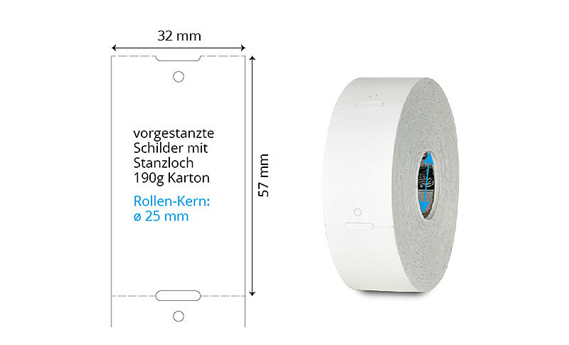 Thermodirekt Anhängeschilder mit Stanzloch