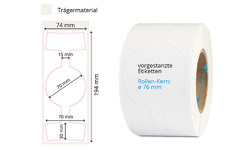 Verschlussetiketten für die Beschriftung von Glacebecher