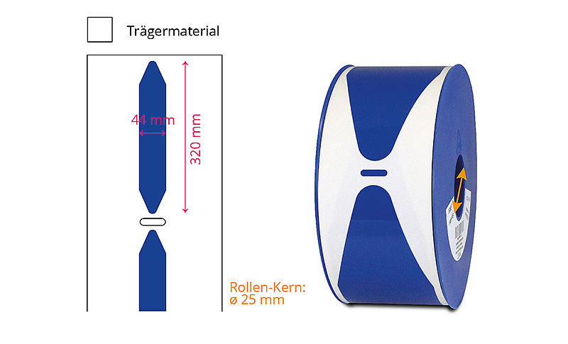 Rohrmarkierer-Etiketten in Sicherheitsblau