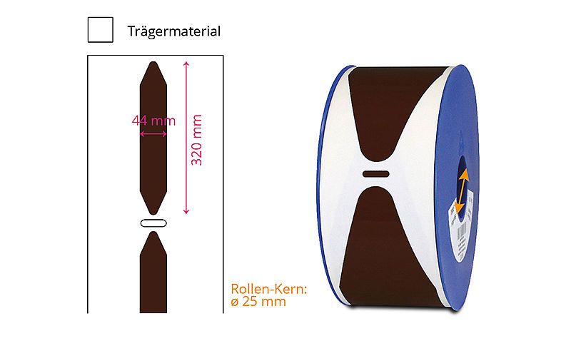 Braune Rohrmarkierer-Etiketten