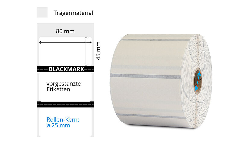 Wasserlösliche Etiketten 80x45mm