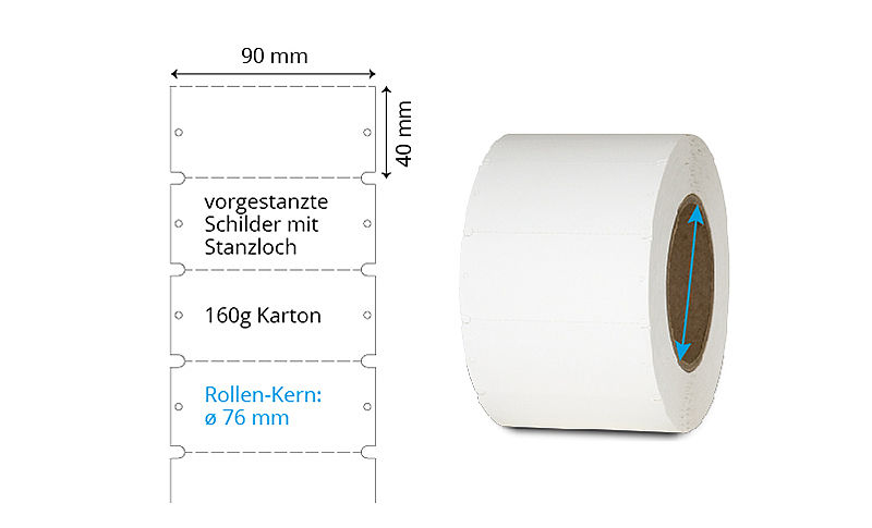 Anhängeschild mit Stanzloch