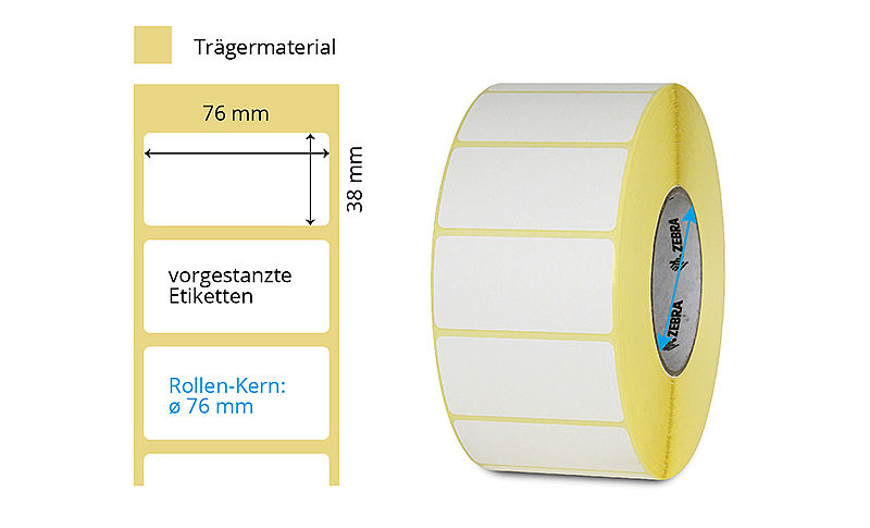 Thermotransfer Etiketten auf Rolle weiss