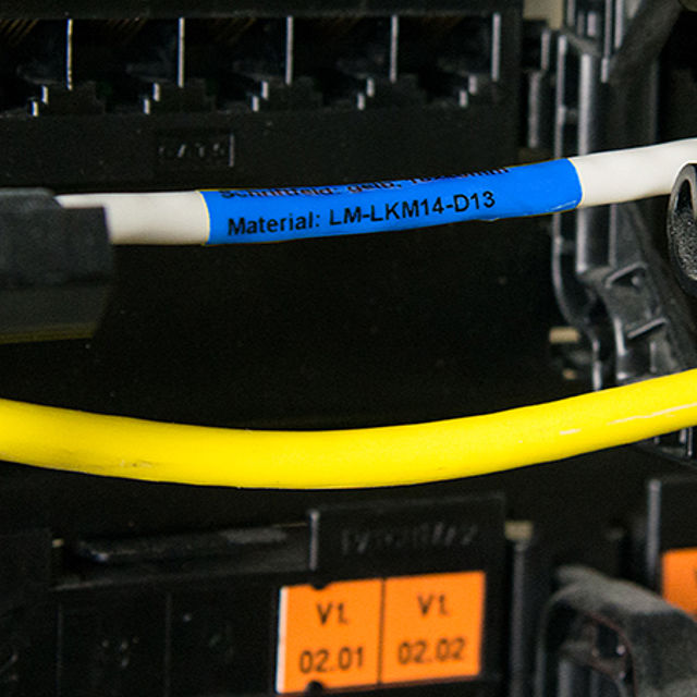 Blaue Kabelmarkierer