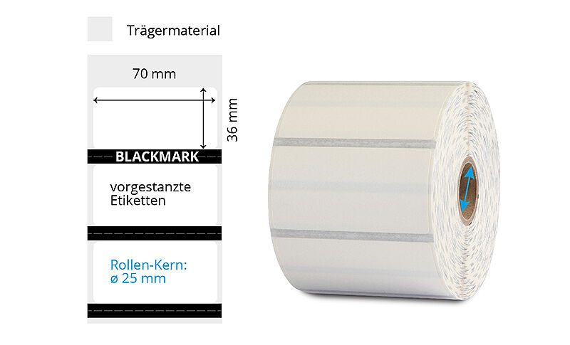 Wasserlösliche Etiketten 70x36mm