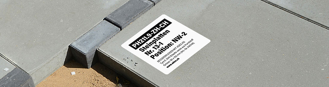 Betonetiketten Kunststoff Thermotransfer Rolle