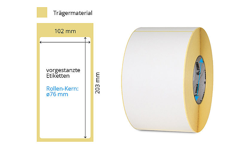 Papier Etiketten auf Rolle Thermotransfer