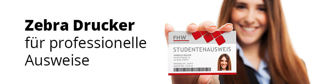 Zebra-Kartendrucker zum Bedrucken von Plastikkarten im Kreditkartenformat