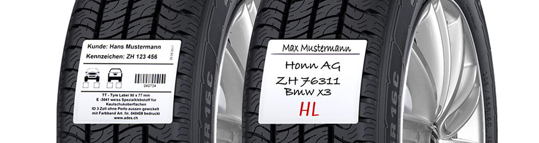 Pneuetiketten Thermotransfer Etikettenrollen Pneuetiketten selber drucken