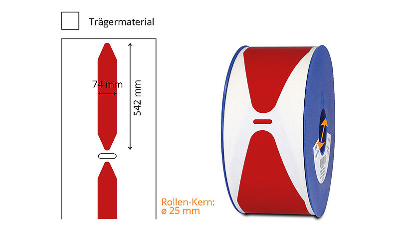 Rohrmarkierer-Etiketten sicherheitsrot