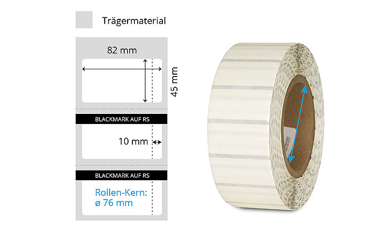 Transparente Etiketten auf Rolle