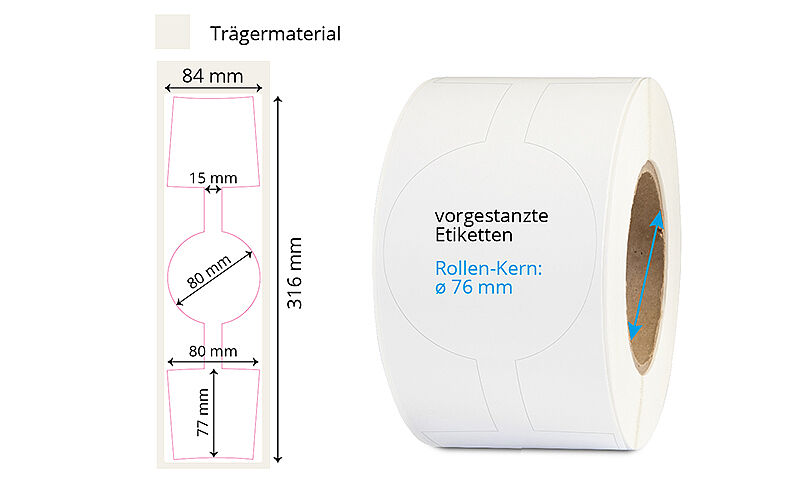 Verschluss-Etiketten 84 x 316 mm für Glacebecher