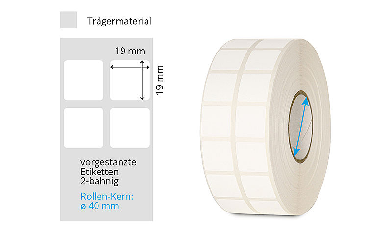 Freeze Laboretiketten quadratisch weiss