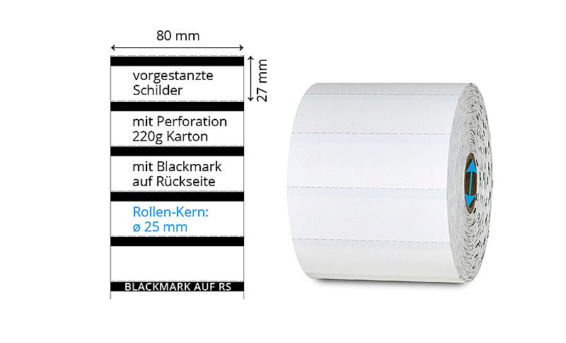 Schilder aus Kartonpapier auf Rolle