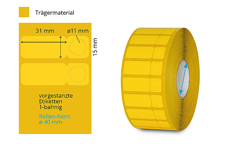 gelbe Laboretiketten etiCalls A7 Cryo