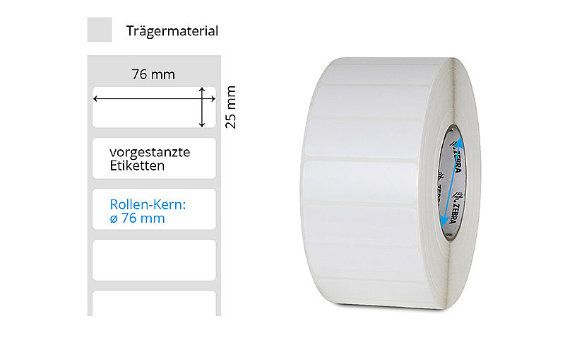 Weisse Etikettenrolle