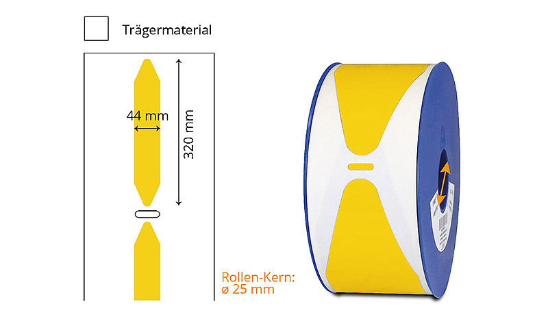 Gelbe Rohrmarkierer-Etiketten