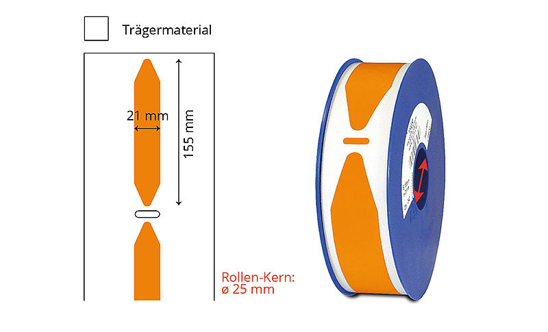 Orange Rohrmarkierer-Etiketten