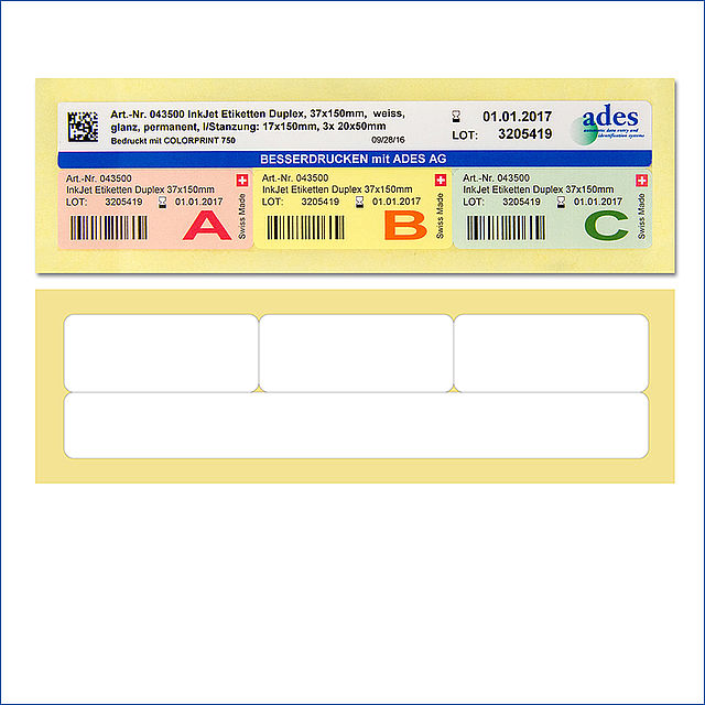 Inkjet Duplex-Etiketten