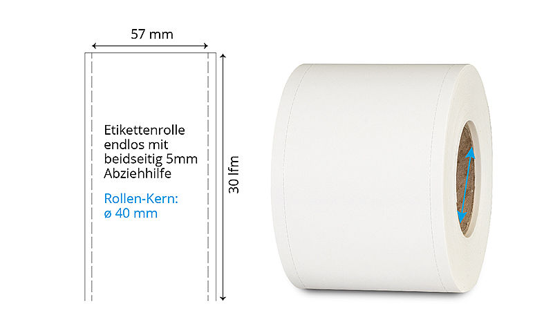 Glänzend weisse Inkjet Etikettenrolle endlos