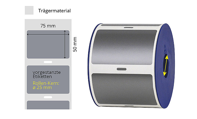 silbrige Typenschild-Etiketten