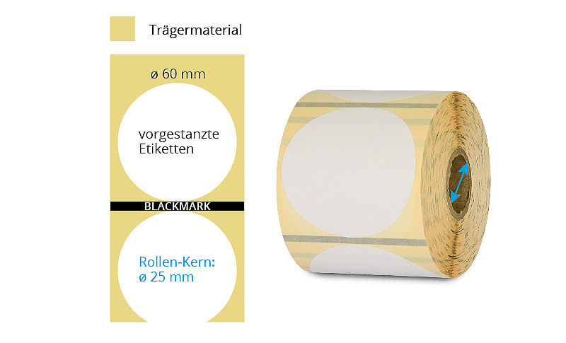 Runde Thermo-Etiketten 60mm Durchmesser