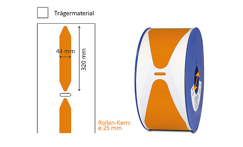 Orange Rohrmarkierer-Etiketten