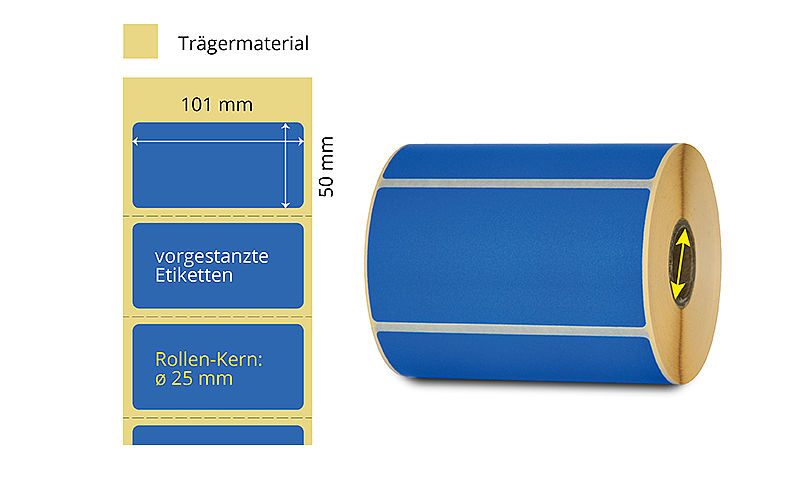 blaue ablösbare Etiketten auf Rolle