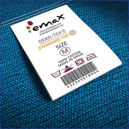 Farbig bedruckte Textil-Einnäh-Etiketten für individuelle Pflegehinweise