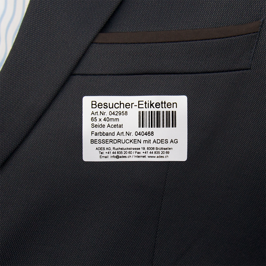 Selbstklebende Besucher-Etiketten aus Seide