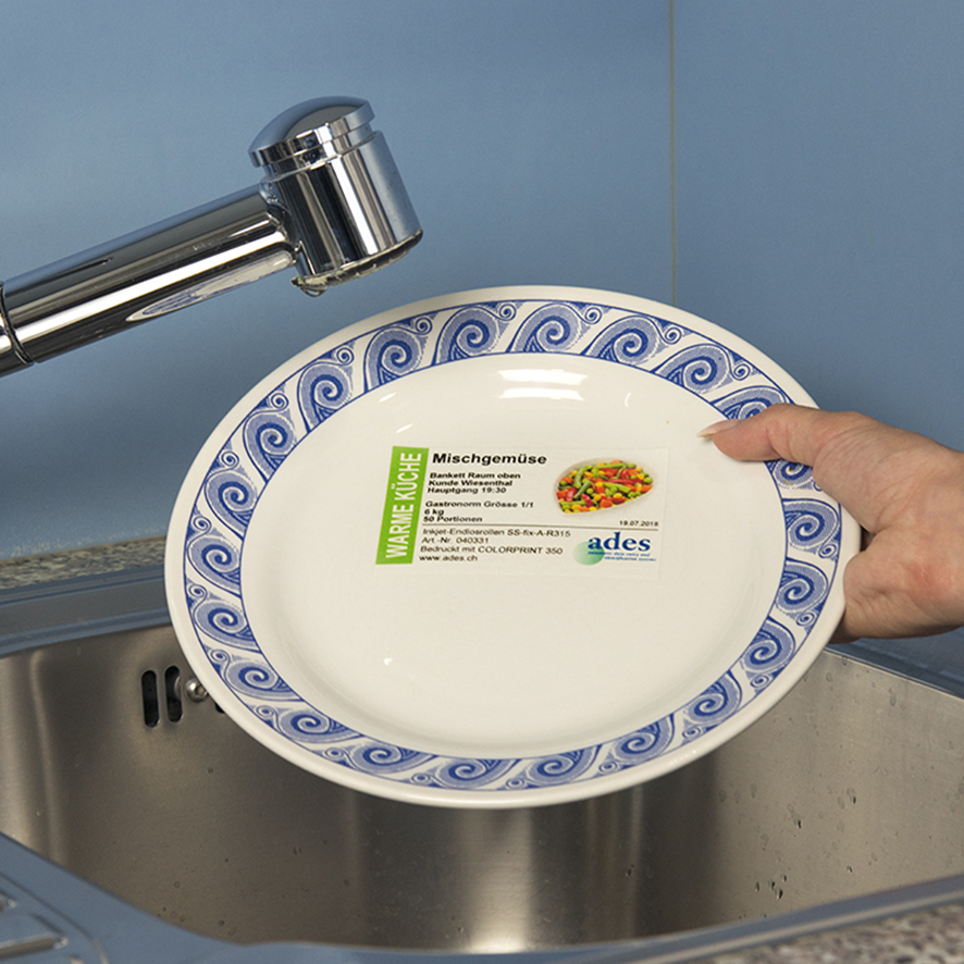 wasserlösliche Catering Etiketten für Gastro