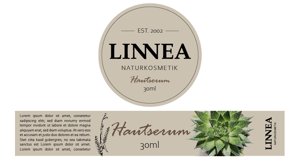 2-teilige Kosmetiketiketten für Tiegel