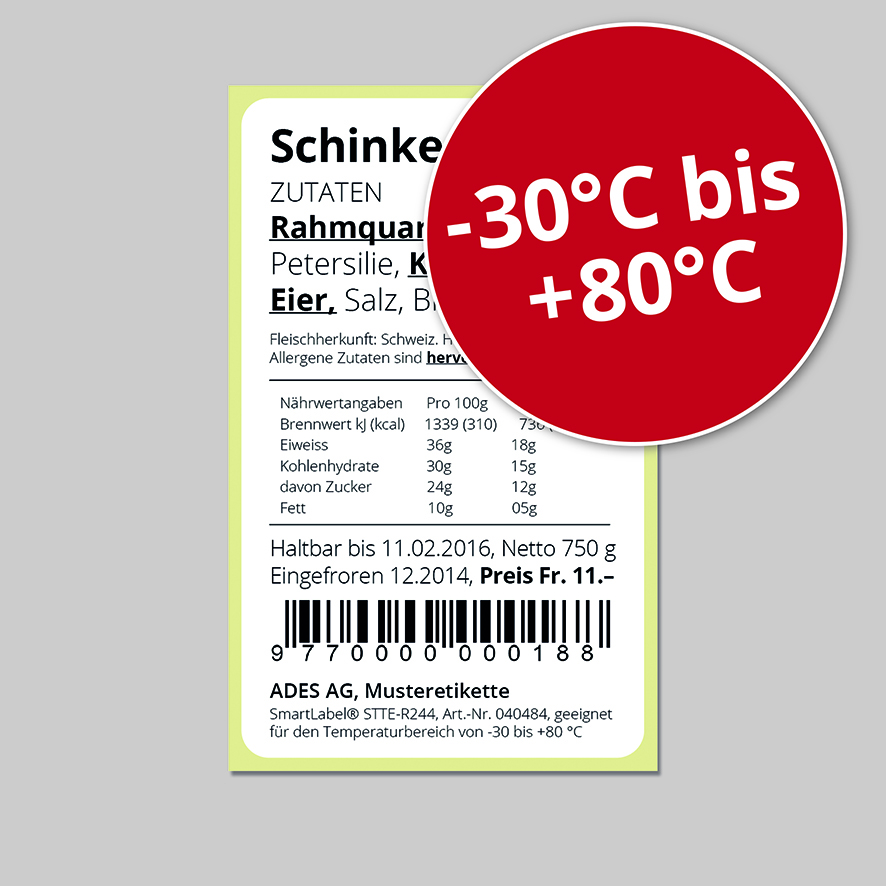 Etiketten für Lebensmittel